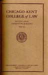 Sixty-Fifth Annual Announcement of the Chicago-Kent College of Law, 1952-1953 by IIT Chicago-Kent College of Law
